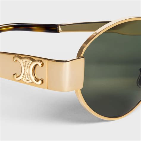 celine sonnenbrille gold triomphe|TRIOMPHE METAL 01 SUNGLASSES IN METAL .